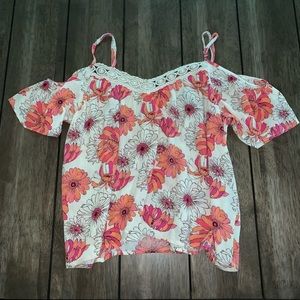 Off Shoulder with Straps Floral Blouse